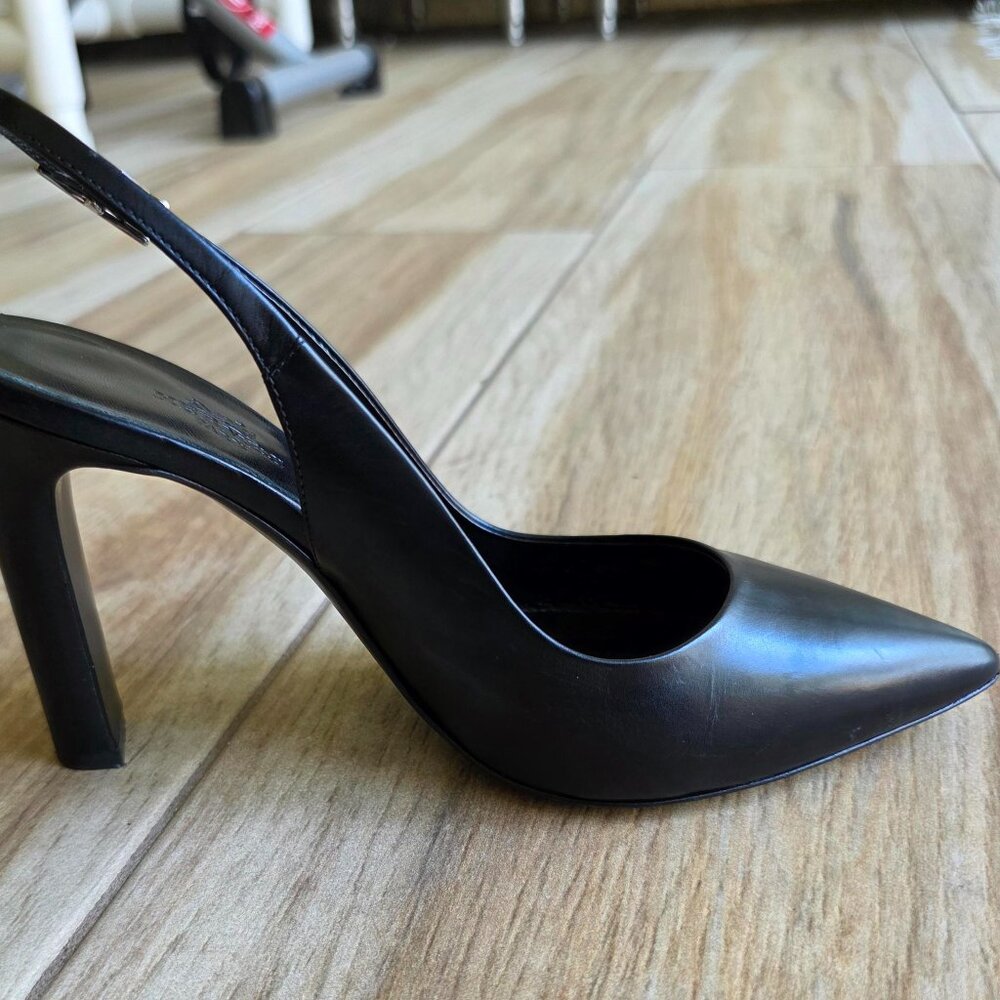 Hermes H Logo Black Leather Slingback Shoes Eur. 35 & Box - Picture 11 of 16